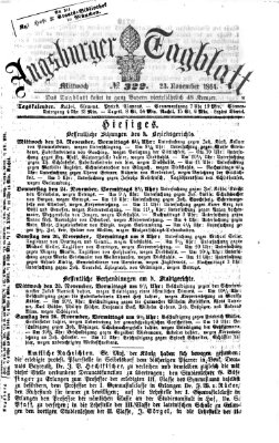 Augsburger Tagblatt Mittwoch 23. November 1864