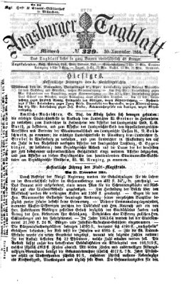 Augsburger Tagblatt Mittwoch 30. November 1864