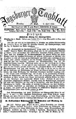 Augsburger Tagblatt Dienstag 4. April 1865
