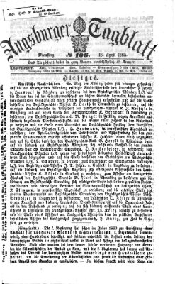Augsburger Tagblatt Dienstag 18. April 1865