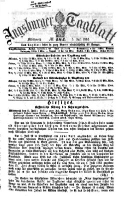 Augsburger Tagblatt Mittwoch 5. Juli 1865