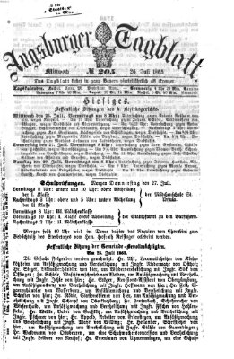 Augsburger Tagblatt Mittwoch 26. Juli 1865