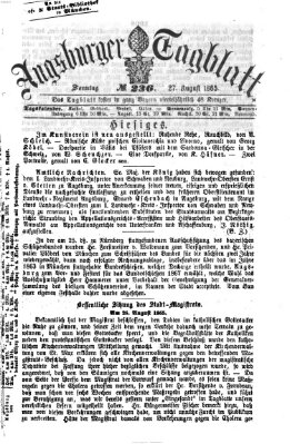 Augsburger Tagblatt Sonntag 27. August 1865