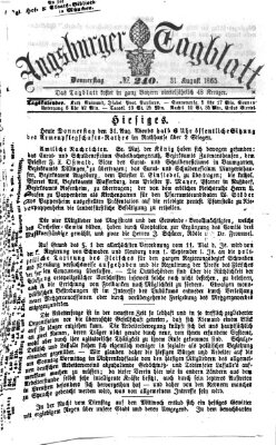Augsburger Tagblatt Donnerstag 31. August 1865