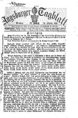 Augsburger Tagblatt Dienstag 24. Oktober 1865