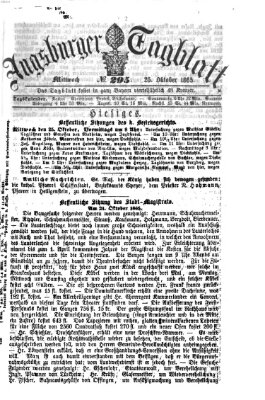 Augsburger Tagblatt Mittwoch 25. Oktober 1865