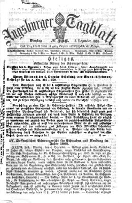 Augsburger Tagblatt Dienstag 5. Dezember 1865