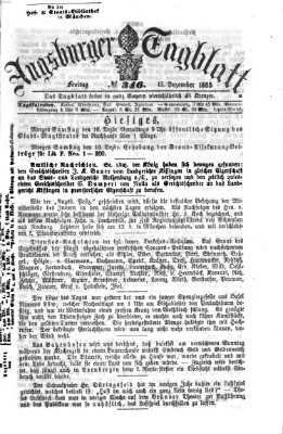 Augsburger Tagblatt Freitag 15. Dezember 1865