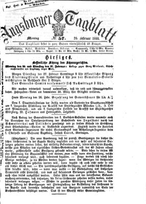 Augsburger Tagblatt Montag 26. Februar 1866