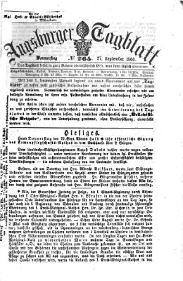 Augsburger Tagblatt Donnerstag 27. September 1866