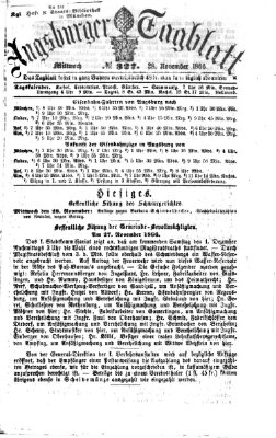 Augsburger Tagblatt Mittwoch 28. November 1866