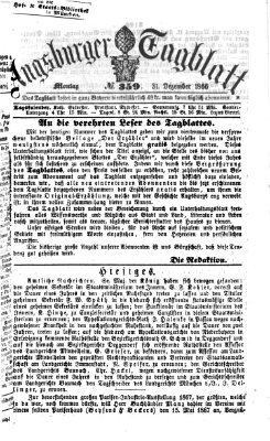 Augsburger Tagblatt Montag 31. Dezember 1866