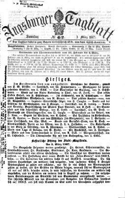 Augsburger Tagblatt Sonntag 3. März 1867