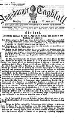 Augsburger Tagblatt Dienstag 23. April 1867