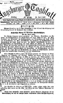 Augsburger Tagblatt Freitag 26. April 1867