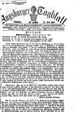 Augsburger Tagblatt Samstag 20. Juli 1867