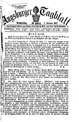 Augsburger Tagblatt Donnerstag 3. Oktober 1867