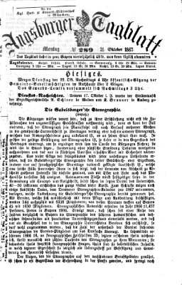 Augsburger Tagblatt Montag 21. Oktober 1867