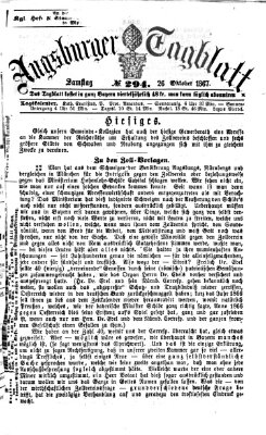 Augsburger Tagblatt Samstag 26. Oktober 1867