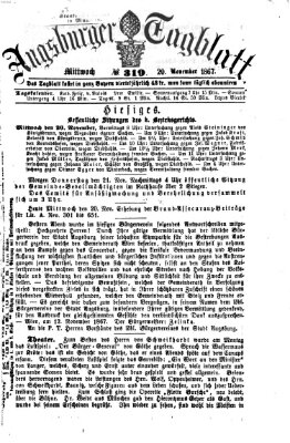 Augsburger Tagblatt Mittwoch 20. November 1867