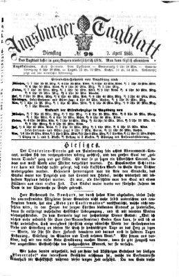 Augsburger Tagblatt Dienstag 7. April 1868