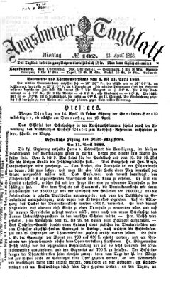 Augsburger Tagblatt Montag 13. April 1868