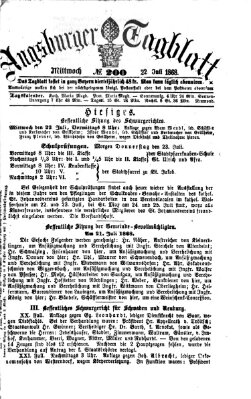 Augsburger Tagblatt Mittwoch 22. Juli 1868