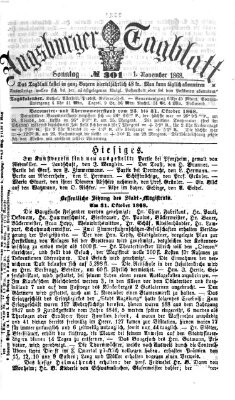 Augsburger Tagblatt Sonntag 1. November 1868