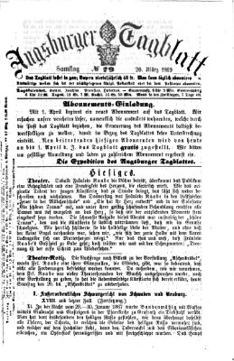 Augsburger Tagblatt Samstag 20. März 1869
