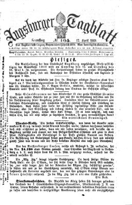 Augsburger Tagblatt Samstag 17. April 1869