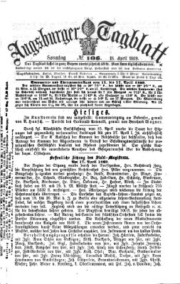 Augsburger Tagblatt Sonntag 18. April 1869