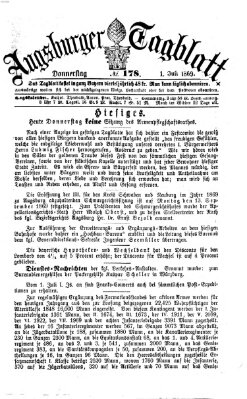 Augsburger Tagblatt Donnerstag 1. Juli 1869