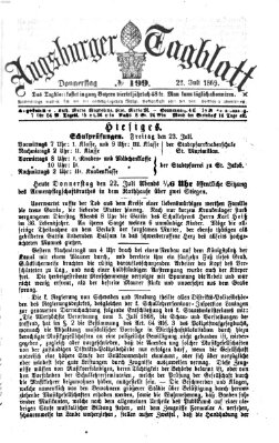 Augsburger Tagblatt Donnerstag 22. Juli 1869