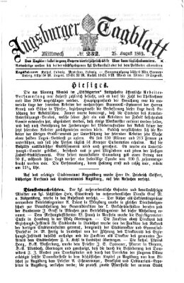 Augsburger Tagblatt Mittwoch 25. August 1869