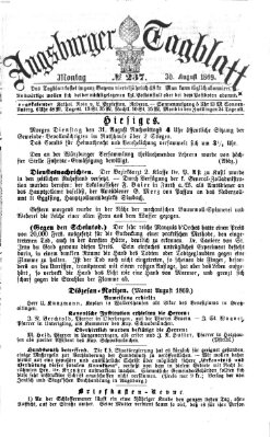 Augsburger Tagblatt Montag 30. August 1869