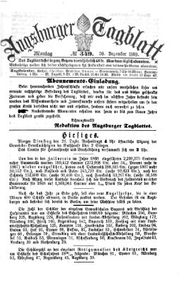 Augsburger Tagblatt Montag 20. Dezember 1869