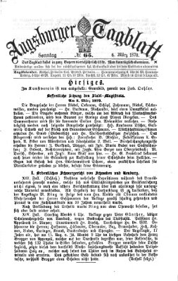 Augsburger Tagblatt Sonntag 6. März 1870