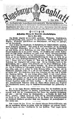Augsburger Tagblatt Mittwoch 4. Mai 1870