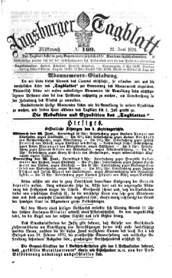 Augsburger Tagblatt Mittwoch 22. Juni 1870