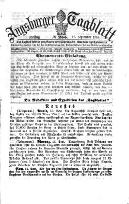 Augsburger Tagblatt Freitag 16. September 1870