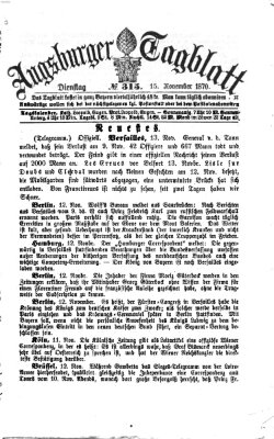 Augsburger Tagblatt Dienstag 15. November 1870