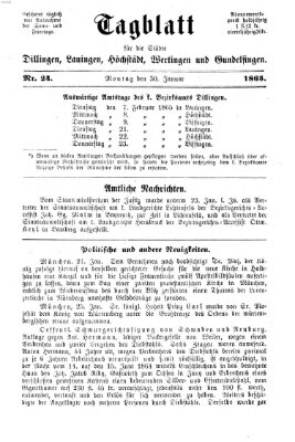Tagblatt für die Städte Dillingen, Lauingen, Höchstädt, Wertingen und Gundelfingen Montag 30. Januar 1865