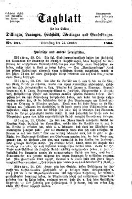Tagblatt für die Städte Dillingen, Lauingen, Höchstädt, Wertingen und Gundelfingen Dienstag 24. Oktober 1865