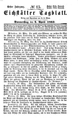 Eichstätter Tagblatt Donnerstag 2. April 1863