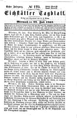 Eichstätter Tagblatt Mittwoch 22. Juli 1863