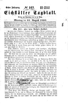 Eichstätter Tagblatt Montag 31. August 1863