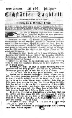 Eichstätter Tagblatt Freitag 2. Oktober 1863