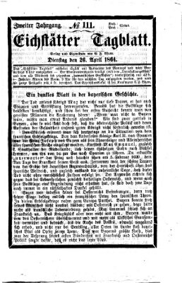Eichstätter Tagblatt Dienstag 26. April 1864