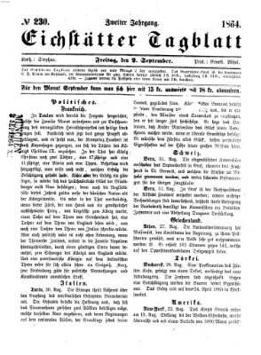 Eichstätter Tagblatt Freitag 2. September 1864