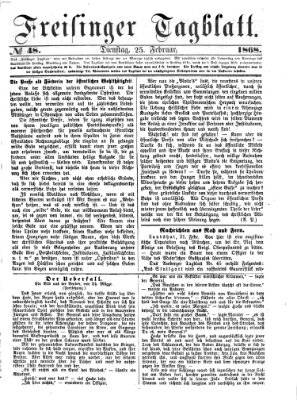 Freisinger Tagblatt (Freisinger Wochenblatt) Dienstag 25. Februar 1868